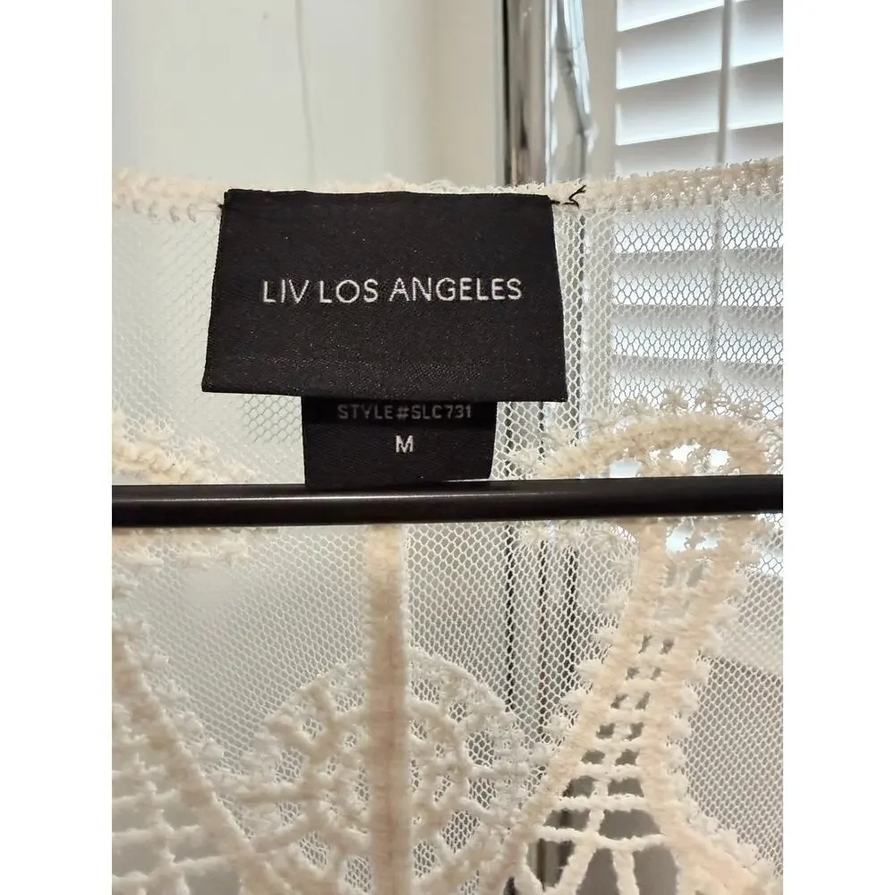 Liv Los Angeles Sheer Floral Peacock Lace Kimono